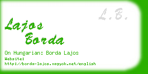 lajos borda business card